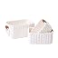 LA JOLIE MUSE Small Wicker Baskets for Organizing, Recycled Paper Rope Storage Basket Container Bins for Shelves Bathroom Cupboards Drawer, Decorative Square Basket Organizer Set of 3